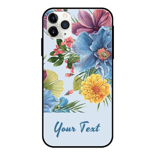 iPhone 11 Pro Max Custom Glass Mobile Case - Stunning Watercolored Flowers Painting Design iPhone 11 Pro Max Custom Glass Mobile Case - Stunning Watercolored Flowers Painting Design