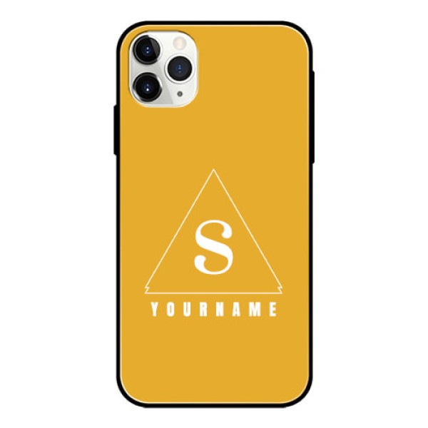 iPhone 11 Pro Max Personalized Glass Phone Case - simple triangle Design
