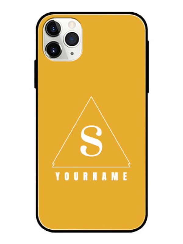 Custom iPhone 11 Pro Max Personalized Glass Phone Case - simple triangle Design