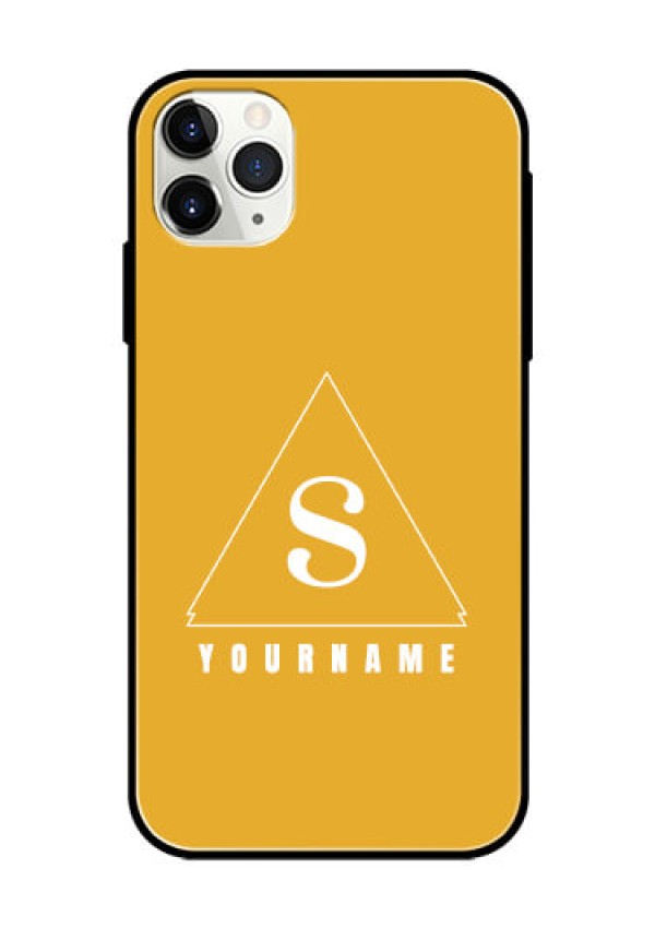 iPhone 11 Pro Max Personalized Glass Phone Case - simple triangle Design