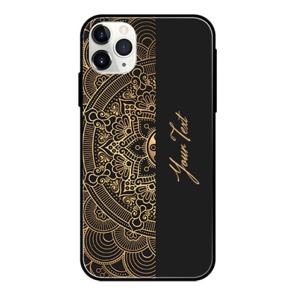 iPhone 11 Pro Max Photo Printing on Glass Case - Mandala art with custom text Design iPhone 11 Pro Max Photo Printing on Glass Case - Mandala art with custom text Design