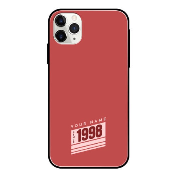 iPhone 11 Pro Max Custom Glass Phone Case - Red custom year of birth Design