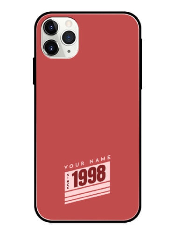 Custom iPhone 11 Pro Max Custom Glass Phone Case - Red custom year of birth Design