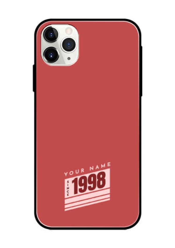 iPhone 11 Pro Max Custom Glass Phone Case - Red custom year of birth Design