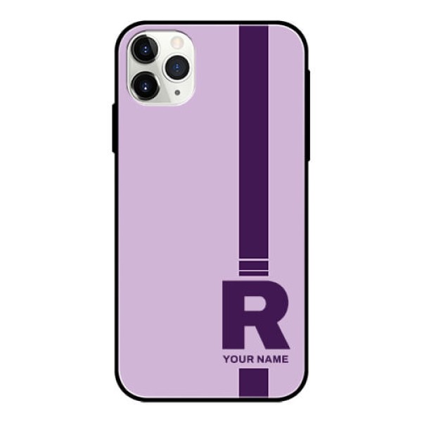 iPhone 11 Pro Max Photo Printing on Glass Case - Simple dual tone stripe with name Design iPhone 11 Pro Max Photo Printing on Glass Case - Simple dual tone stripe with name Design