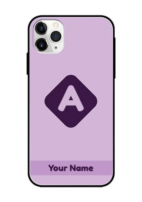 iPhone 11 Pro Max Custom Glass Mobile Case - Custom Letter in curved badge Design