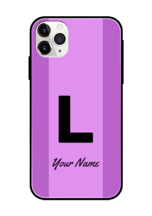 iPhone 11 Pro Max Custom Glass Phone Case - Tricolor custom text Design