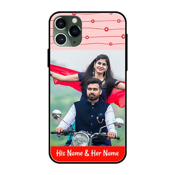 Apple iPhone 11 Pro Personalized Glass Phone Case - Red Pattern Case Design Apple iPhone 11 Pro Personalized Glass Phone Case - Red Pattern Case Design