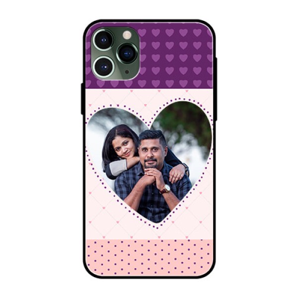 Apple iPhone 11 Pro Custom Glass Phone Case  - Violet Love Dots Design