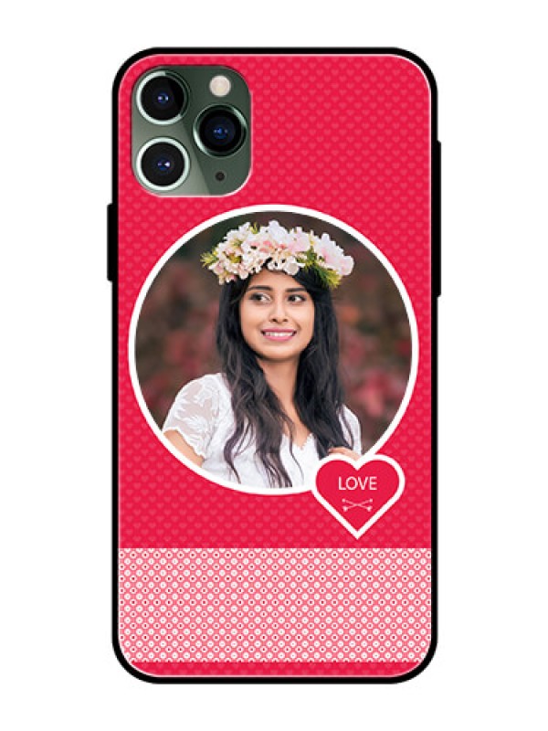 Custom Apple iPhone 11 Pro Personalised Glass Phone Case  - Pink Pattern Design