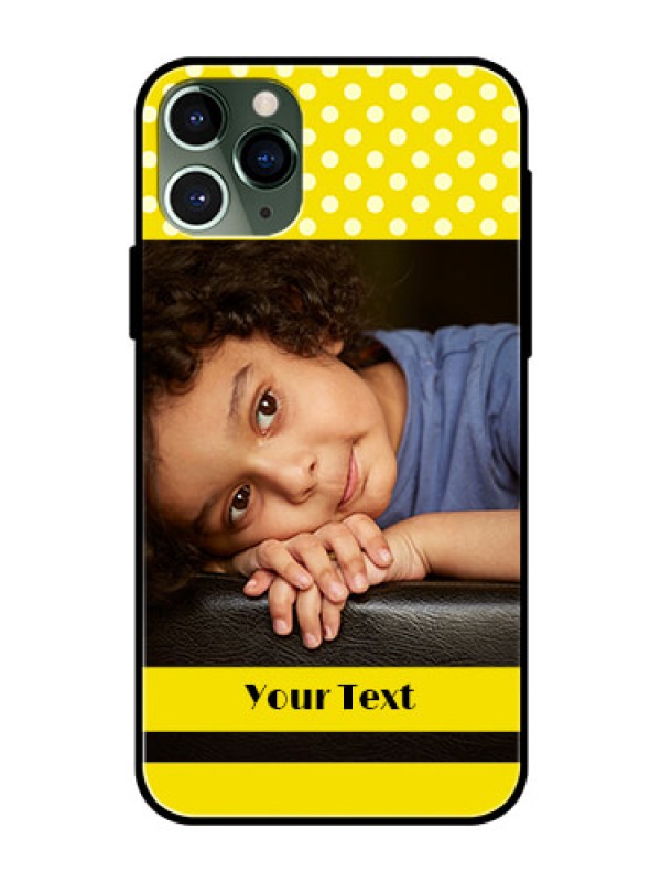 Custom Apple iPhone 11 Pro Custom Glass Phone Case  - Bright Yellow Case Design