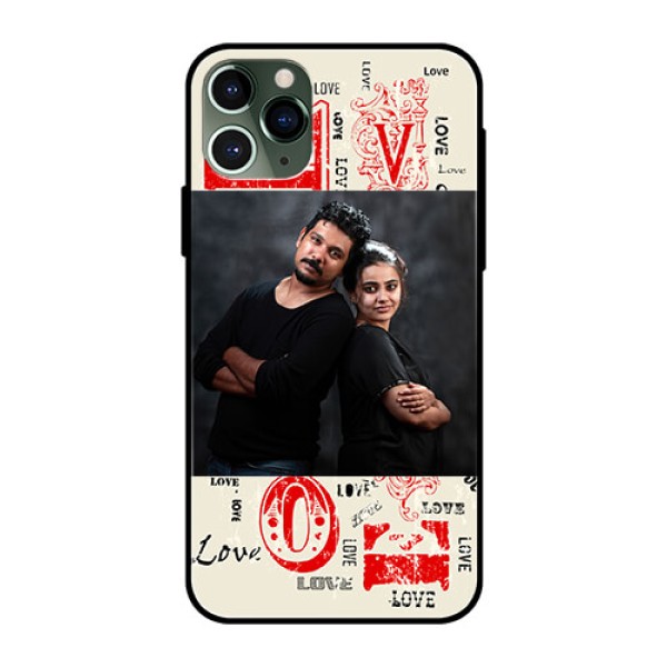 Apple iPhone 11 Pro Photo Printing on Glass Case  - Trendy Love Design Case