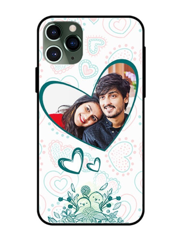 Custom Apple iPhone 11 Pro Photo Printing on Glass Case  - Premium Couple Design