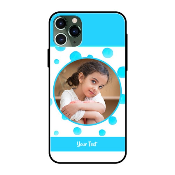 Apple iPhone 11 Pro Photo Printing on Glass Case - Blue Bubbles Pattern Design Apple iPhone 11 Pro Photo Printing on Glass Case - Blue Bubbles Pattern Design