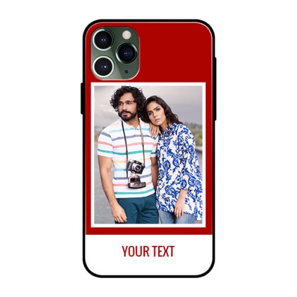 Apple iPhone 11 Pro Personalized Glass Phone Case  - Simple Red Color Design