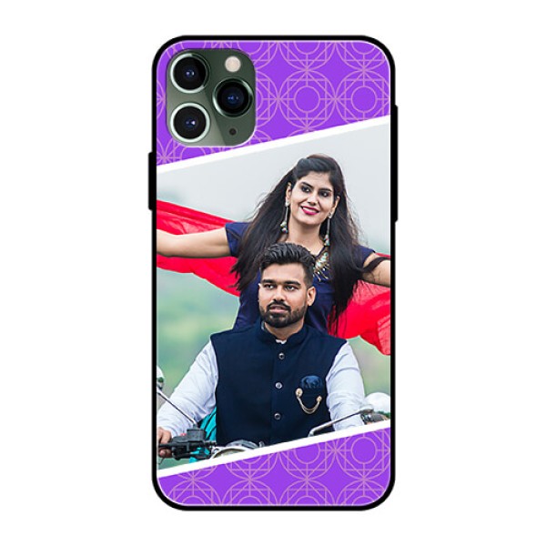 Apple iPhone 11 Pro Custom Glass Phone Case  - Violet Pattern Design