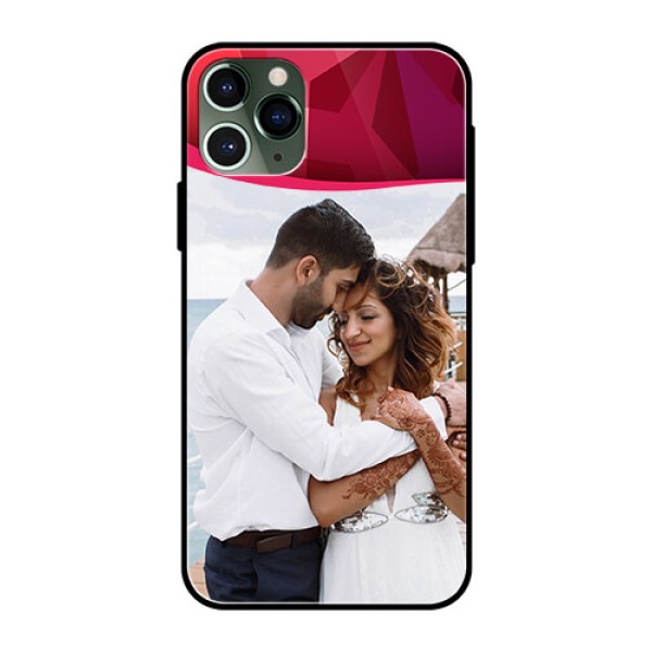 Apple iPhone 11 Pro Custom Glass Mobile Case - Red Abstract Design Apple iPhone 11 Pro Custom Glass Mobile Case - Red Abstract Design