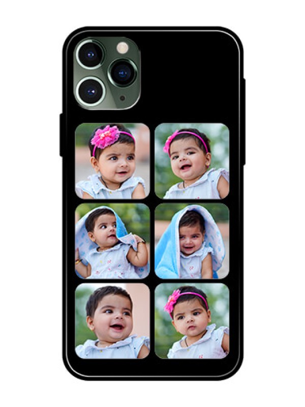 Custom Apple iPhone 11 Pro Photo Printing on Glass Case  - Multiple Pictures Design