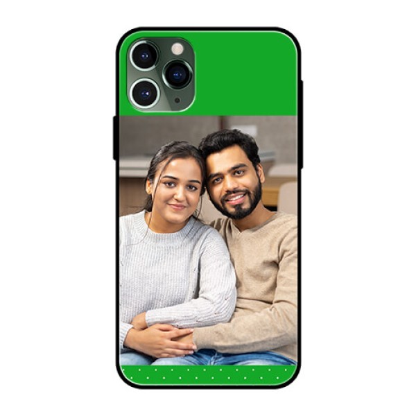 Apple iPhone 11 Pro Personalized Glass Phone Case - Green Pattern Design Apple iPhone 11 Pro Personalized Glass Phone Case - Green Pattern Design