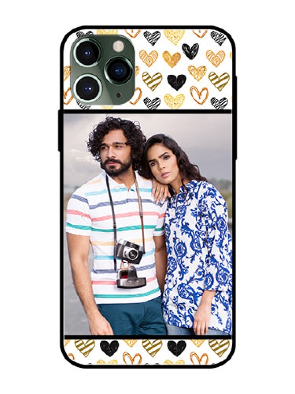 Custom Apple iPhone 11 Pro Photo Printing on Glass Case  - Love Symbol Design