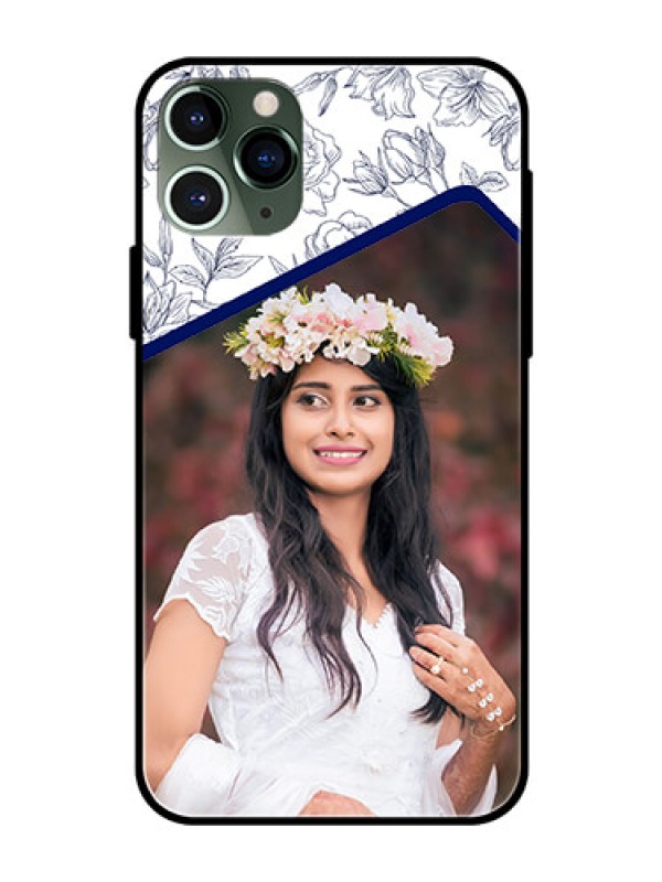 Custom Apple iPhone 11 Pro Personalized Glass Phone Case  - Premium Floral Design