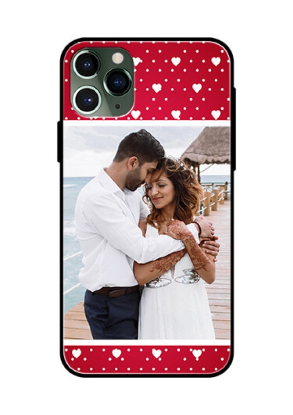 Apple iPhone 11 Pro Photo Printing on Glass Case  - Hearts Mobile Case Design