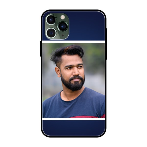 Apple iPhone 11 Pro Personalized Glass Phone Case - Simple Royal Blue Design Apple iPhone 11 Pro Personalized Glass Phone Case - Simple Royal Blue Design