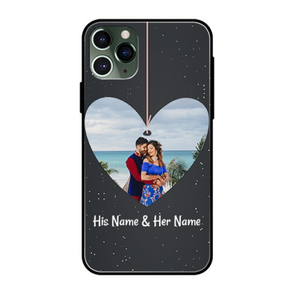 Apple iPhone 11 Pro Custom Glass Phone Case - Hanging Heart Design Apple iPhone 11 Pro Custom Glass Phone Case - Hanging Heart Design