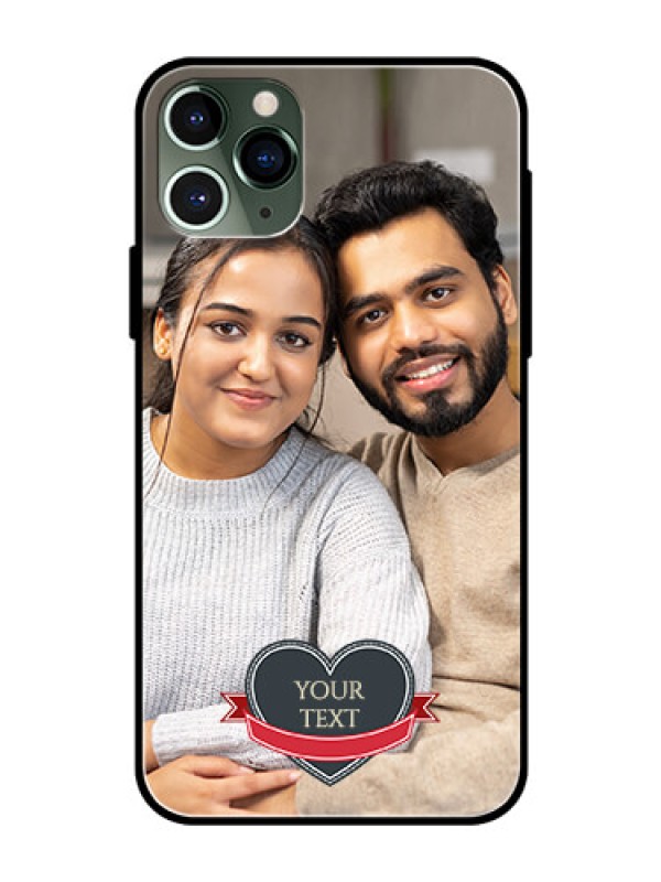 Custom Apple iPhone 11 Pro Custom Glass Phone Case  - Just Married Couple Design