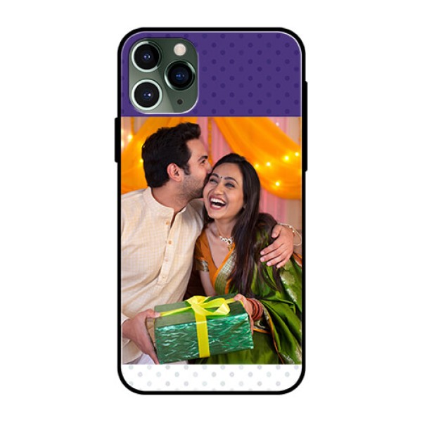 Apple iPhone 11 Pro Personalized Glass Phone Case - Violet Pattern Design Apple iPhone 11 Pro Personalized Glass Phone Case - Violet Pattern Design