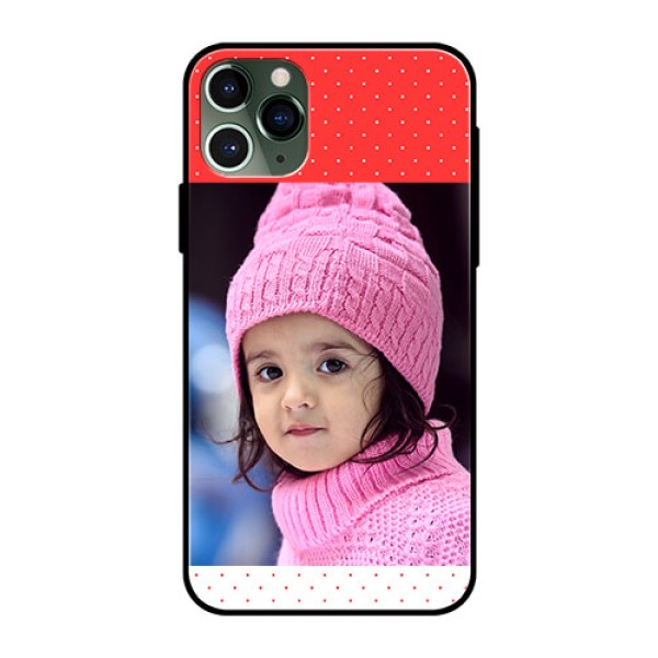 Apple iPhone 11 Pro Photo Printing on Glass Case  - Red Pattern Design