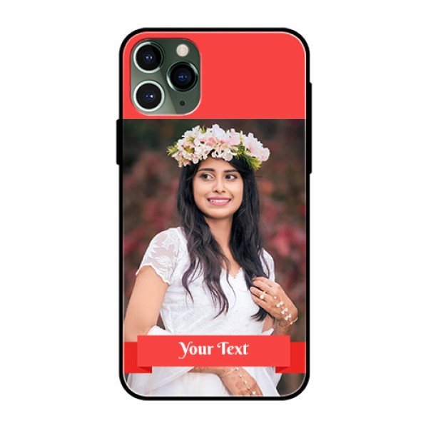 Apple iPhone 11 Pro Custom Glass Phone Case - Simple Red Color Design Apple iPhone 11 Pro Custom Glass Phone Case - Simple Red Color Design