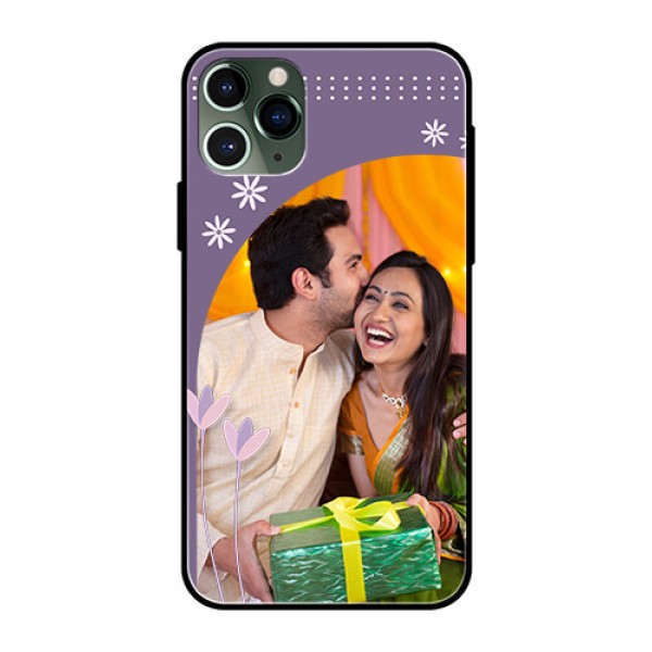 Apple iPhone 11 Pro Custom Glass Mobile Case  - Lavender flowers design 