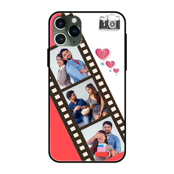 Apple iPhone 11 Pro Personalized Glass Phone Case  - 3 Image Holder with Film Reel