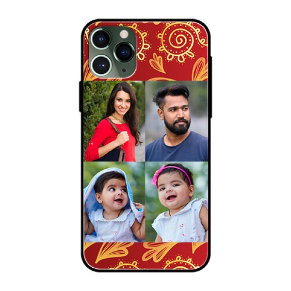 Apple iPhone 11 Pro Photo Printing on Glass Case  - 4 Image Traditional Design