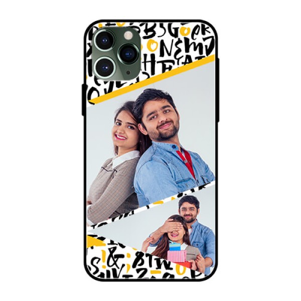 Apple iPhone 11 Pro Custom Glass Mobile Case  - Letters Pattern Design