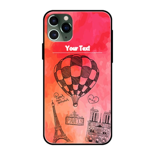 Apple iPhone 11 Pro Custom Glass Phone Case - Paris Theme Design Apple iPhone 11 Pro Custom Glass Phone Case - Paris Theme Design