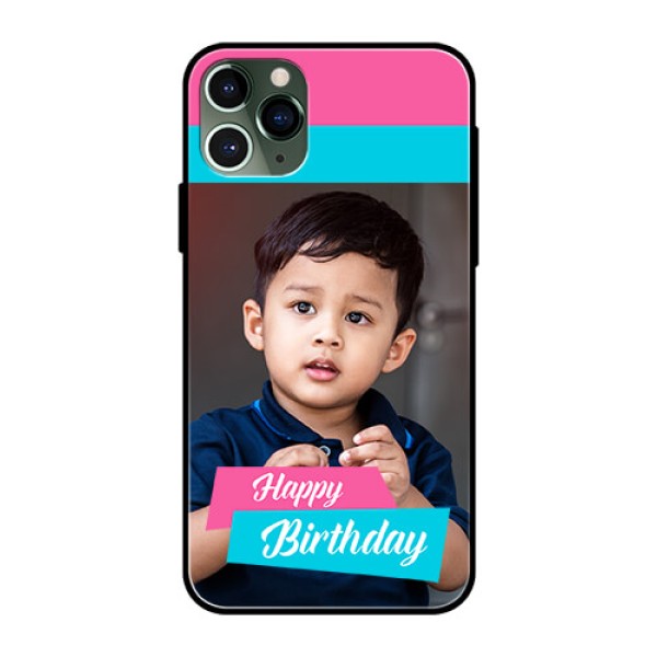 Apple iPhone 11 Pro Personalized Glass Phone Case - Image Holder with 2 Color Design Apple iPhone 11 Pro Personalized Glass Phone Case - Image Holder with 2 Color Design
