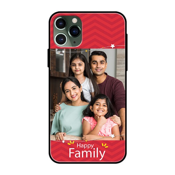 Apple iPhone 11 Pro Personalized Glass Phone Case - Happy Family Design Apple iPhone 11 Pro Personalized Glass Phone Case - Happy Family Design