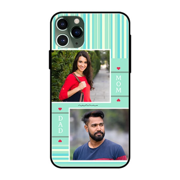 Apple iPhone 11 Pro Custom Glass Phone Case  - Mom & Dad Pic Design