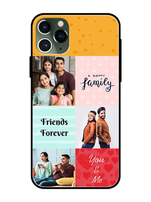 Custom Apple iPhone 11 Pro Personalized Glass Phone Case  - Images with Quotes Design