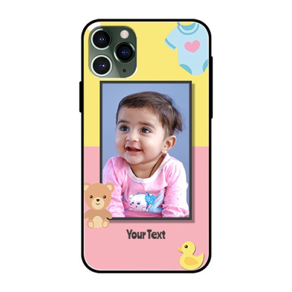 Apple iPhone 11 Pro Photo Printing on Glass Case  - Kids 2 Color Design