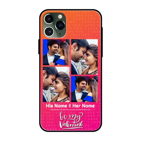 Apple iPhone 11 Pro Custom Glass Phone Case  - I Love You Pink Design