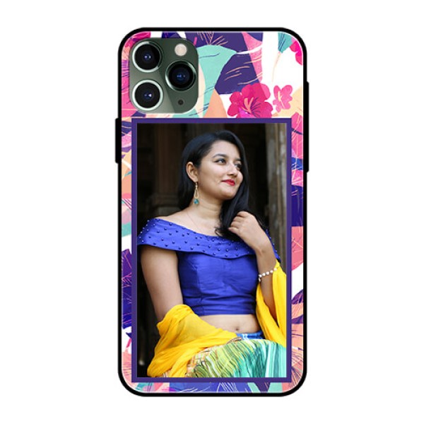 Apple iPhone 11 Pro Custom Glass Mobile Case - Abstract Floral Design Apple iPhone 11 Pro Custom Glass Mobile Case - Abstract Floral Design