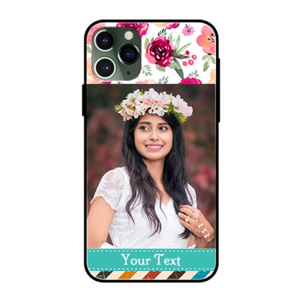 Apple iPhone 11 Pro Custom Glass Phone Case  - Watercolor Floral Design