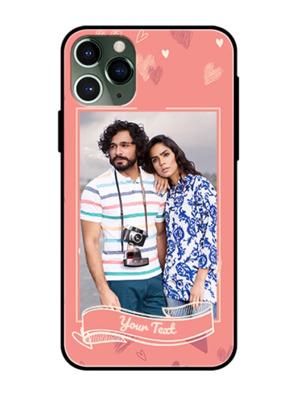 Custom Apple iPhone 11 Pro Custom Glass Phone Case  - Love doodle art Design