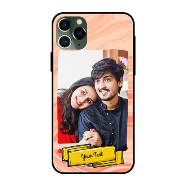 Apple iPhone 11 Pro Personalized Glass Phone Case  - Marble Texture Design