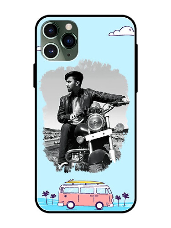 Custom Apple iPhone 11 Pro Photo Printing on Glass Case  - Travel & Adventure Design