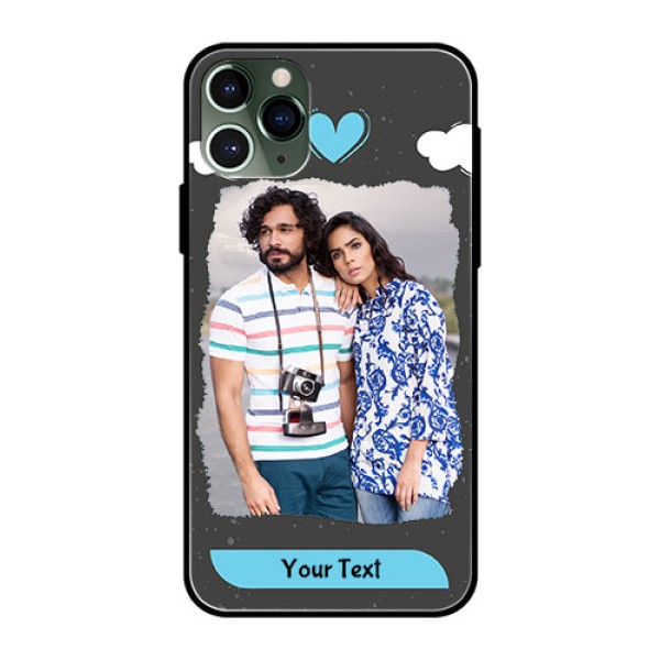 Apple iPhone 11 Pro Custom Glass Phone Case - Splashes with love doodles Design Apple iPhone 11 Pro Custom Glass Phone Case - Splashes with love doodles Design