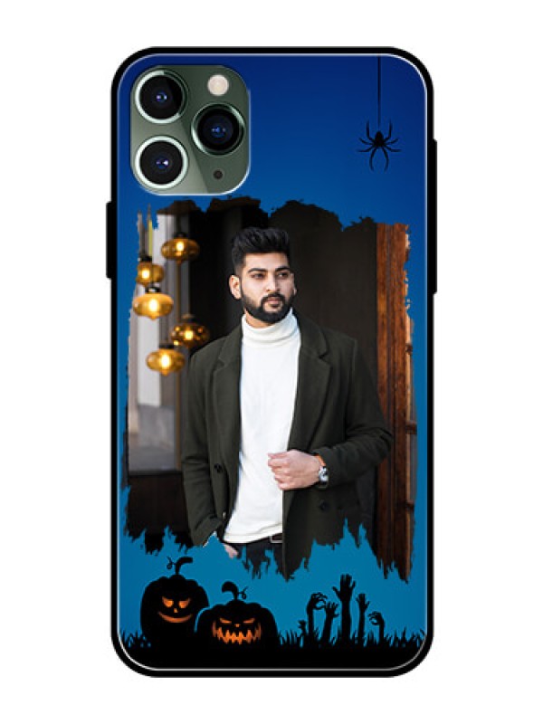 Custom Apple iPhone 11 Pro Photo Printing on Glass Case  - with pro Halloween design 